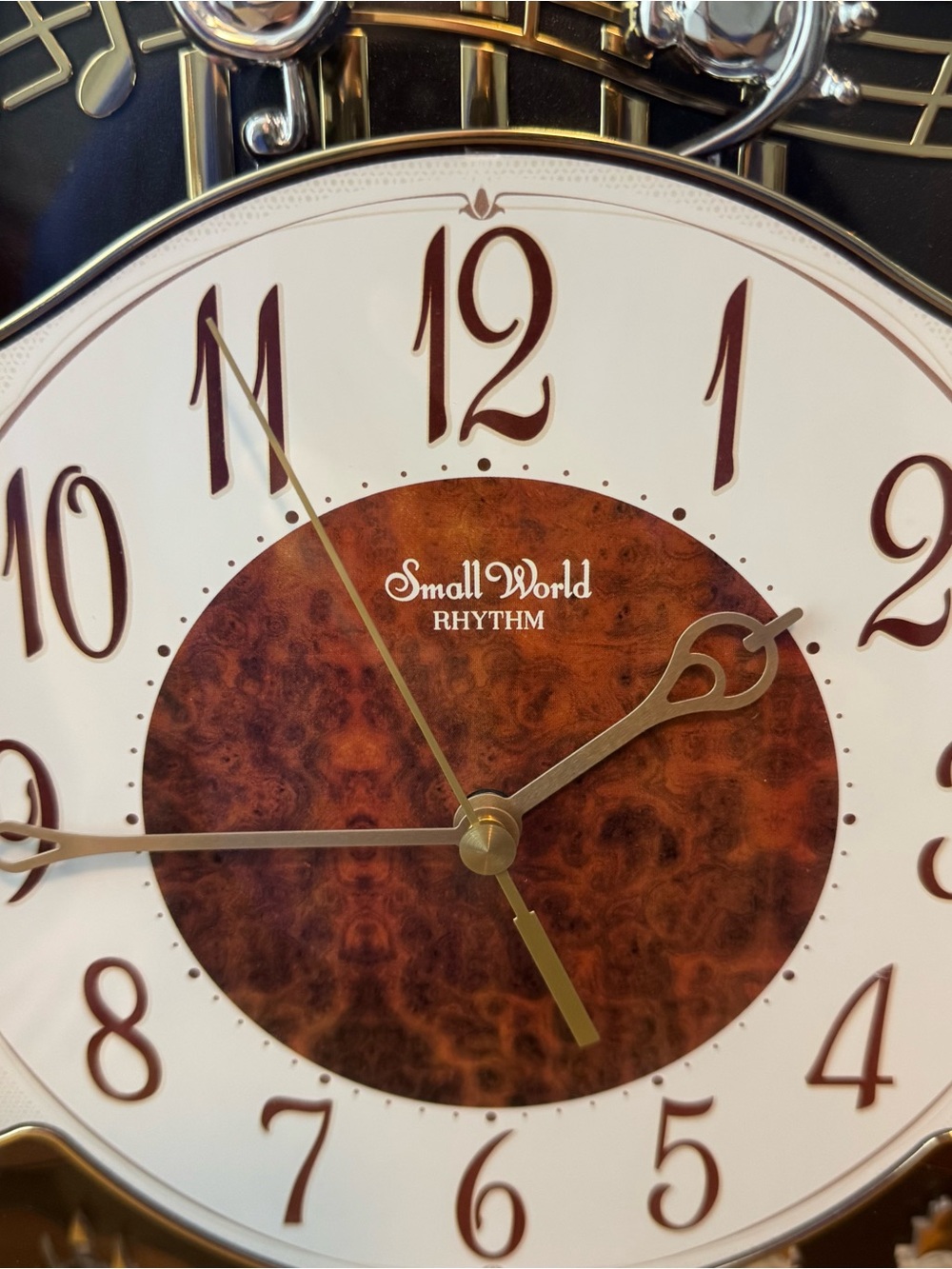 Rhythm Small World Musical Wall Clock (Trumpet & Winter Scene) - Picture 3 of 11